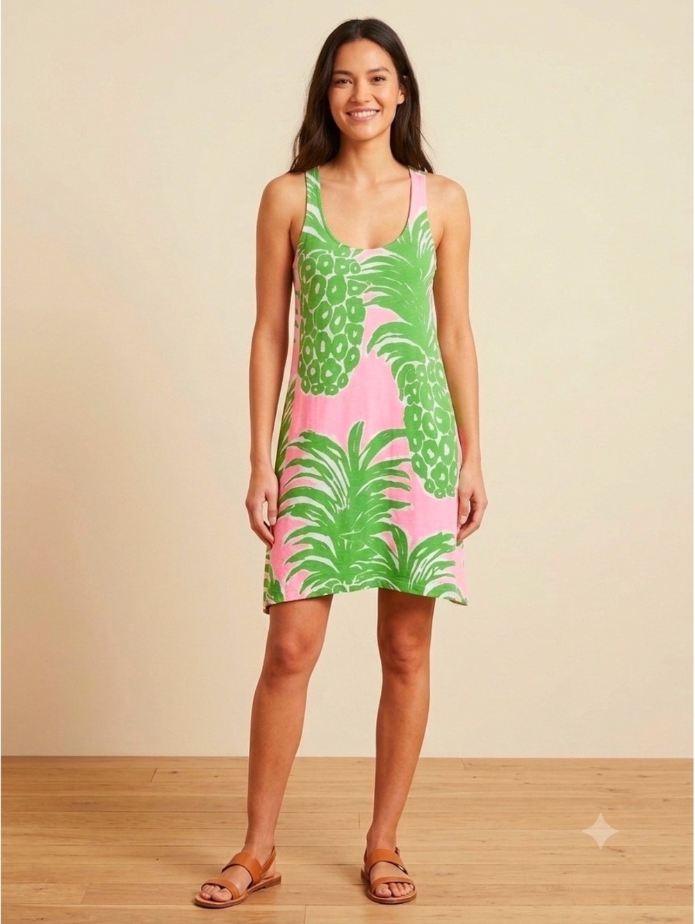 Lilly Pulitzer Monterey Tank Dress | Pink Pout Pineapple | Sz XXS | Swim Coverup